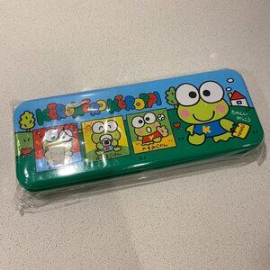 VINTAGE 1992 SANRIO KEROPPI 2 TIER PENCIL CASE METAL UNUSED